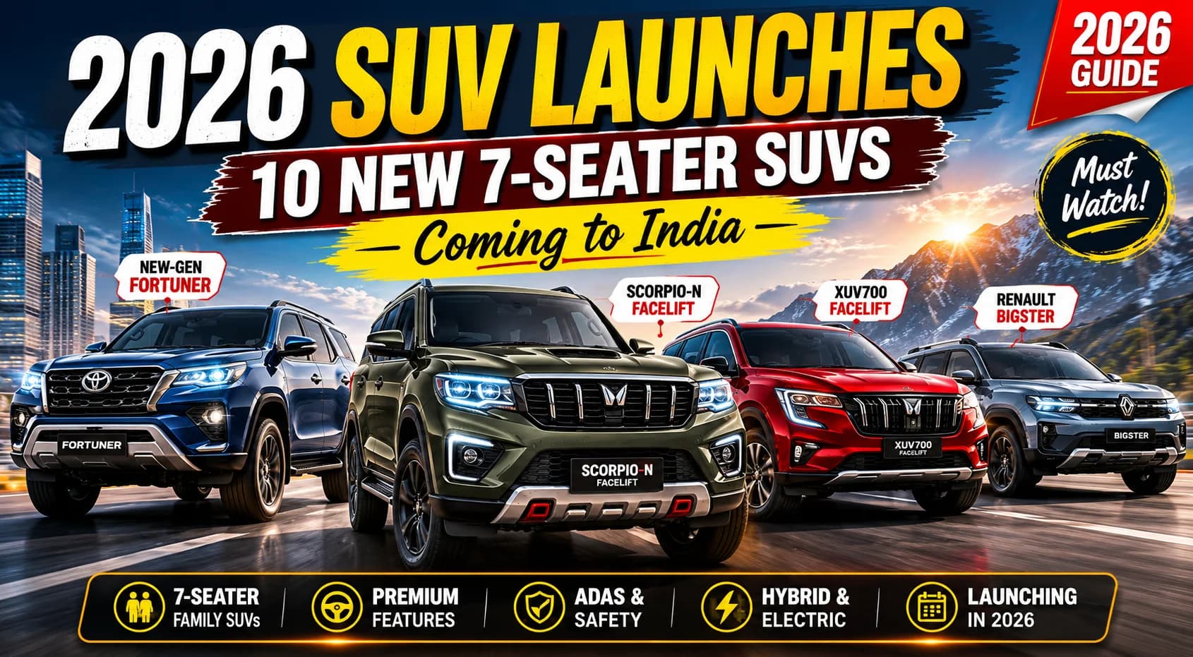 2026 SUV Launches: 10 New 7-Seater Cars to Watch Out For