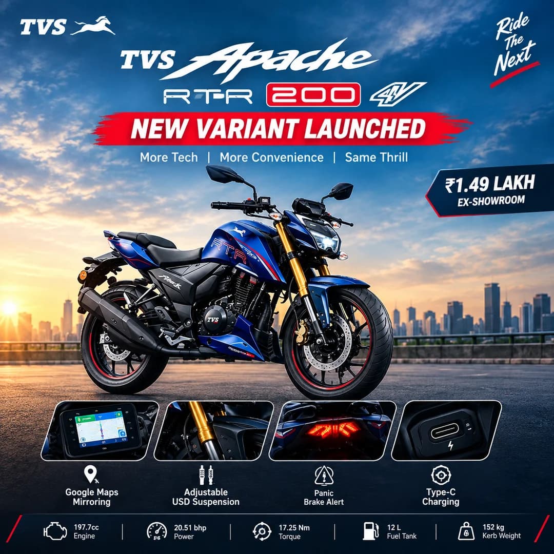 TVS Apache RTR 200 4V New Variant Launched