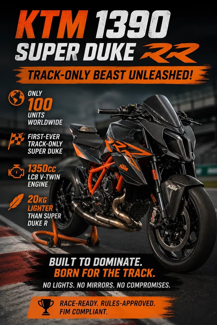 KTM 1390 Super Duke RR Track Breaks Cover Has Only 100 Units Worldwide