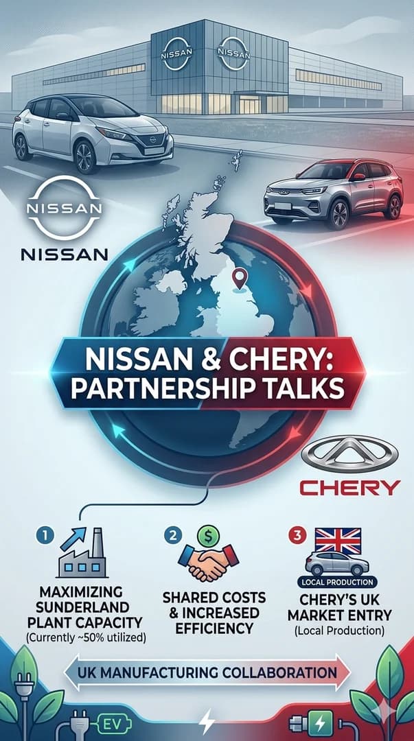 Nissan-Chery Partnership Talks for UK Manufacturing