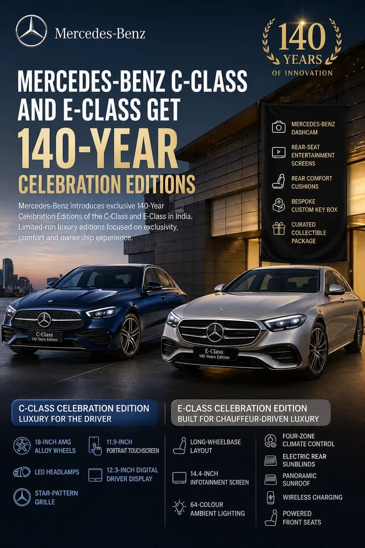 Mercedes-Benz C-Class and E-Class Get 140-Year Celebration Editions