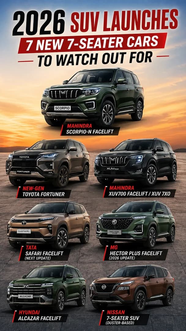 2026 SUV Launches: 7 New 7-Seater Cars to Watch Out For